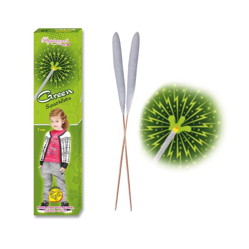 7 CM GREEN SPARKLERS(10 BOX)